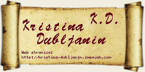 Kristina Dubljanin vizit kartica